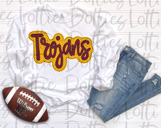 Trojans PNG - Trojans sublimation design - Digital Download -  Maroon and Gold