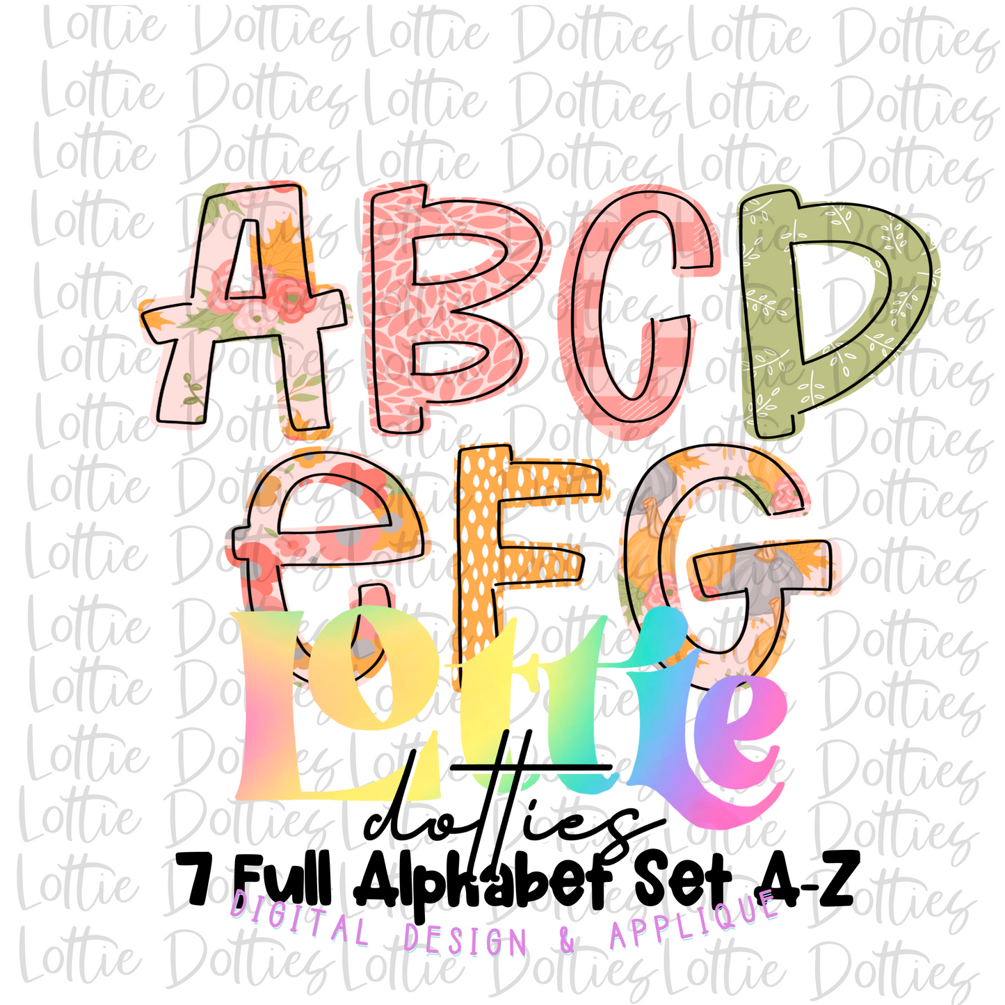 Fall alpha - 7 Full Alphabets - Alphabet Clipart - Instant Download  - Alpha Pack