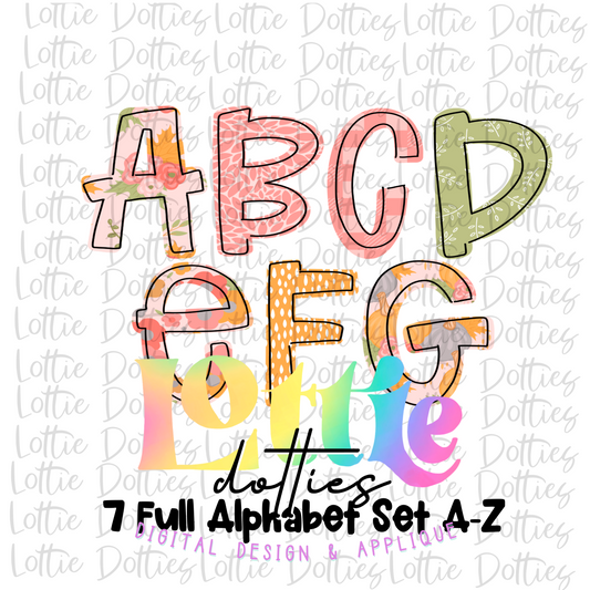 Fall alpha - 7 Full Alphabets - Alphabet Clipart - Instant Download  - Alpha Pack