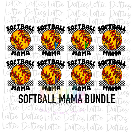 Softball Mama Bundle Design PNG - softball - Digital Download