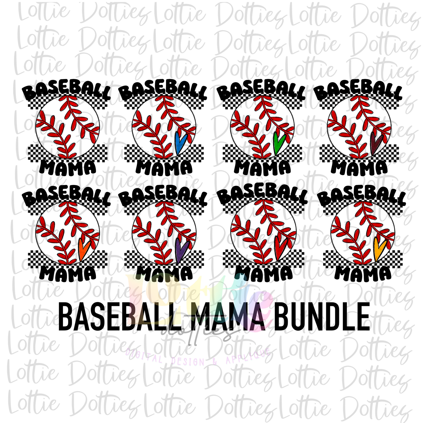 Baseball Mama Bundle Design PNG - Baseball - Digital Download