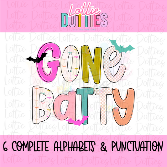 Gone Batty Alpha - Halloween Alphabet - Alpha Pack - Alphabet Clipart - Instant Download  - Alpha Pack