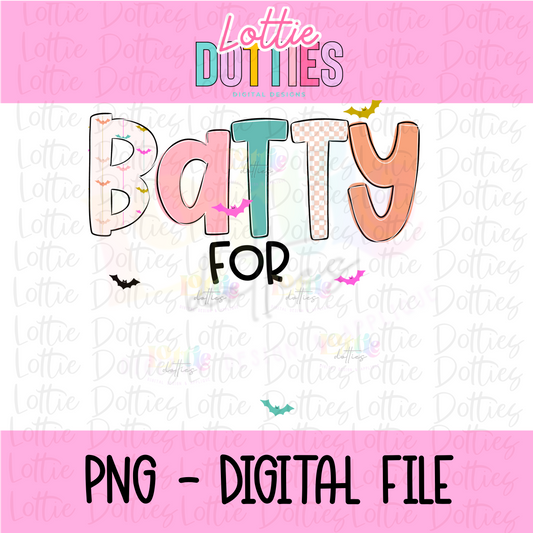 Batty PNG- Halloween Design Sublimation - Digital Download