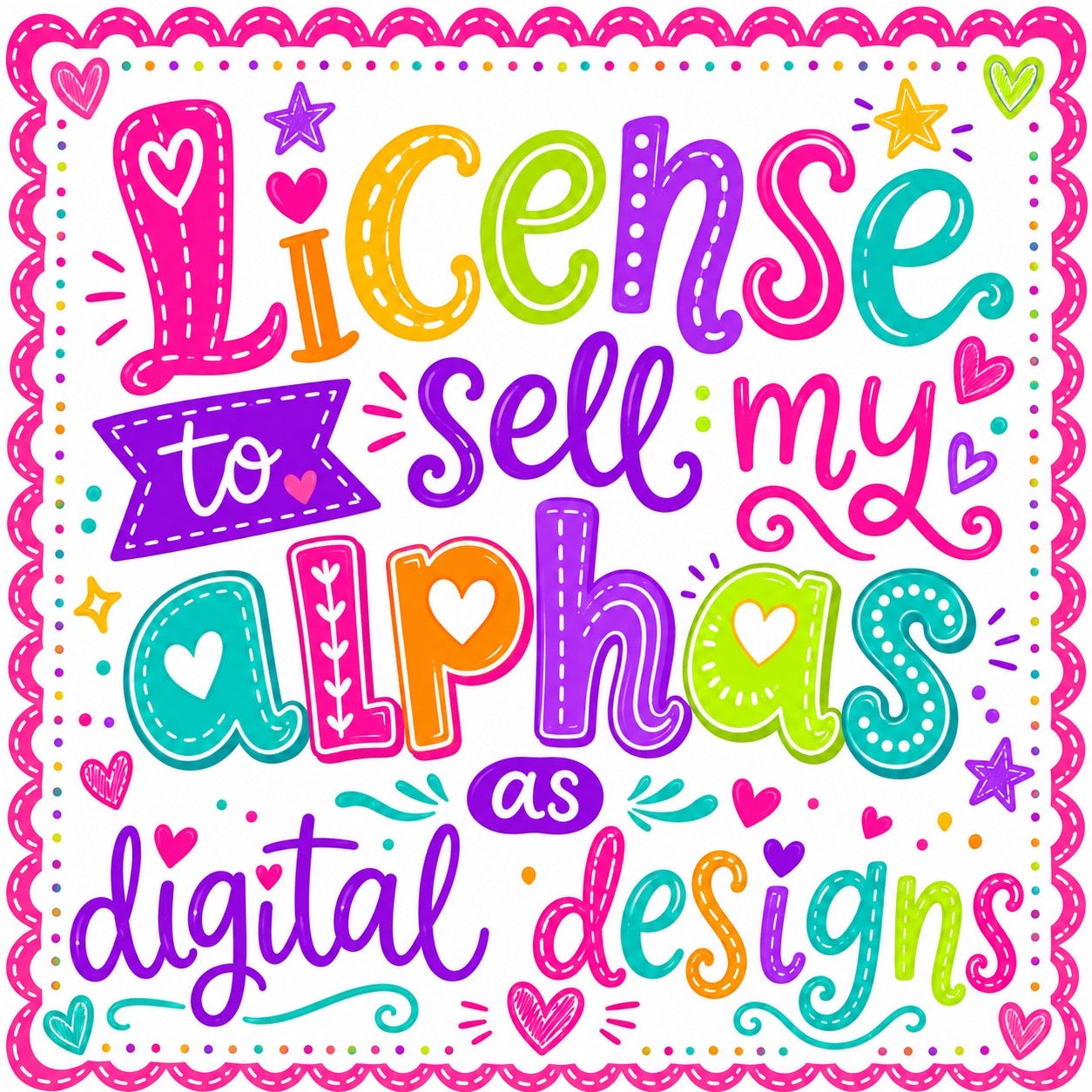 License for commercial use of my alphas as digital files