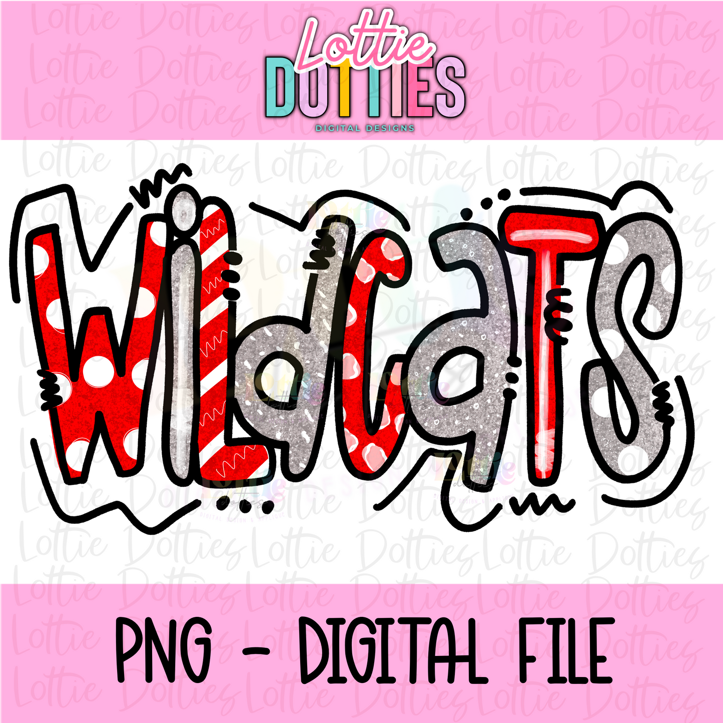 Wildcats  Poppy PNG - Wildcats  Sublimation design - Digital Download - Red
