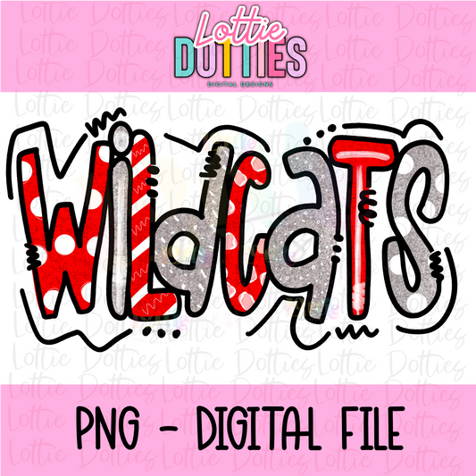 Wildcats  Poppy PNG - Wildcats  Sublimation design - Digital Download - Red