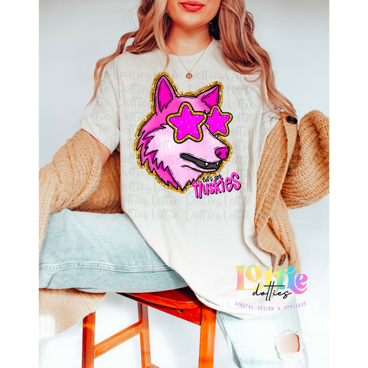Huskies PNG - Huskies sublimation design - Digital Download - Pink