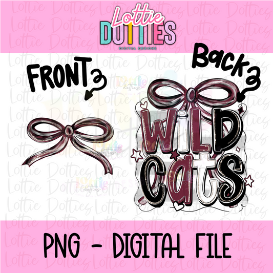 Wildcats PNG | Maroon and Black | Wildcats bow design | Digital Download