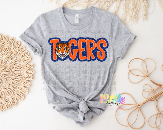 Tigers PNG - Tigers sublimation design - Digital Download - Orange and Navy