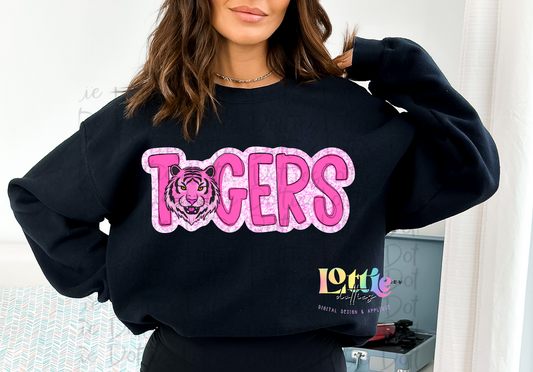 Tigers PNG - Tigers sublimation design - Digital Download - Pink