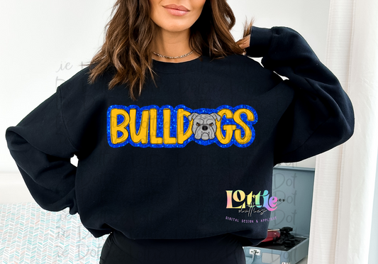 Bulldogs PNG - Bulldogs  -  sublimation design - Digital Download - Blue and Gold