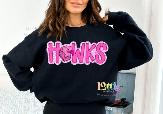 Hawks  PNG - Hawks Sublimation design - Digital Download - Pink