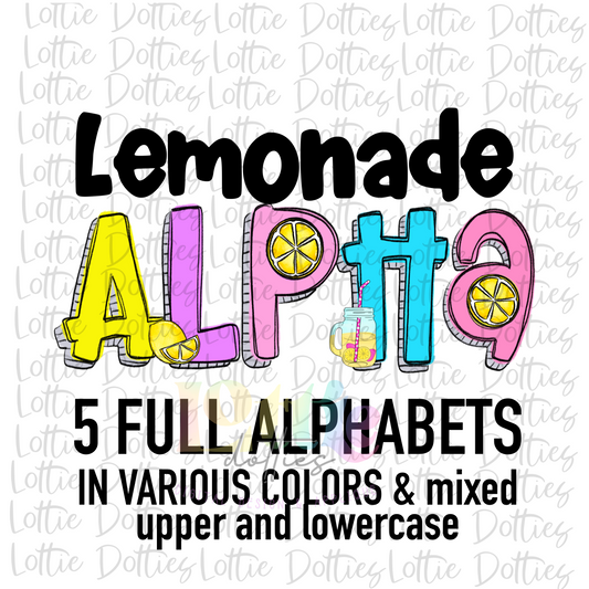 Lemonade Alpha - Alpha Pack - Alphabet Clipart - Instant Download  - Alpha Pack