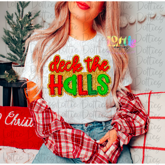 Deck The Halls PNG- Christmas Design Sublimation - Digital Download