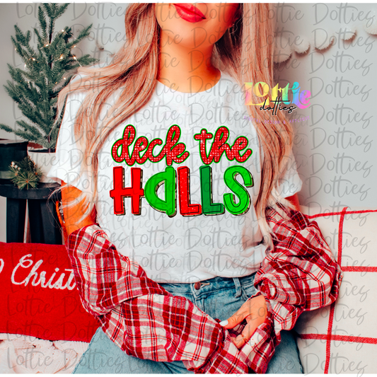 Deck The Halls PNG- Christmas Design Sublimation - Digital Download
