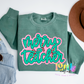 Merry Teacher PNG - School Design - Christmas SublimatiMion - Digital Download - Pink and Green