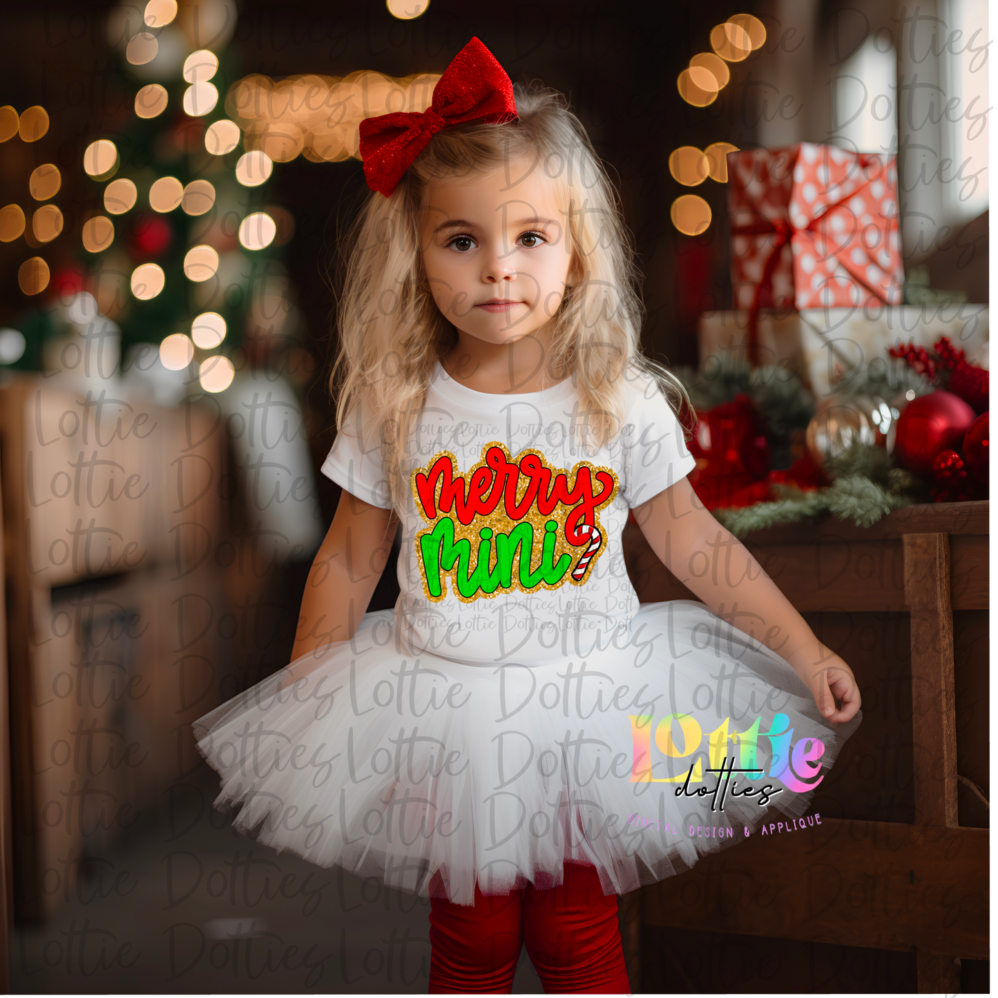 Merry Mini Png - Christmas Sublimation Design- Digital Download - Red, Green and Gold