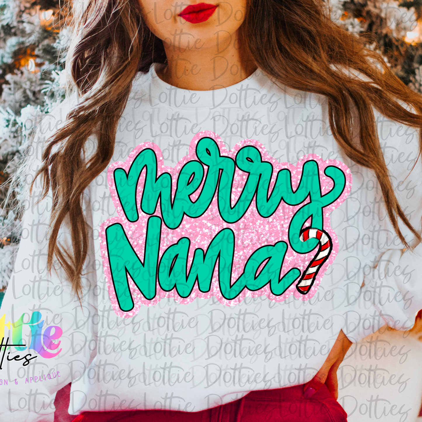 Merry Nana PNG -Christmas  Sublimation - Digital Download - Pink and Blue