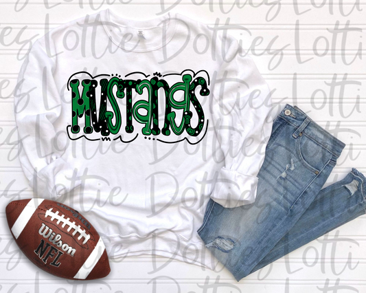 Mustangs PNG - Mustangs  sublimation design - Digital Download - Green and Black