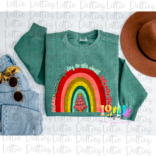 Christmas Rainbow PNG - Christmas Sublimation - Digital Download