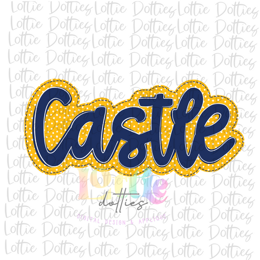 Castle PNG - Castle Sublimation- Digital Download- Gold and Navy