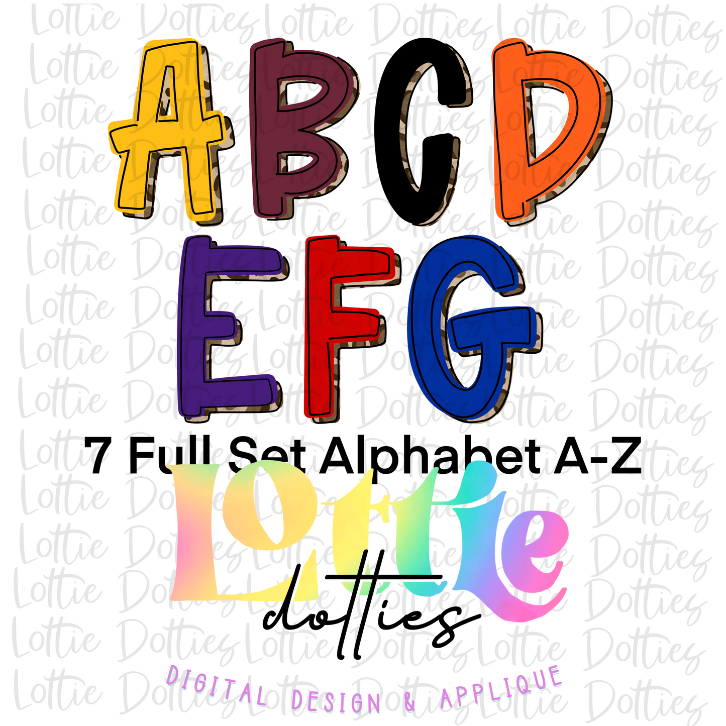 School Colors Alpha Pack - Alphabet Clipart - Instant Download  - 7 Full Set A -Z