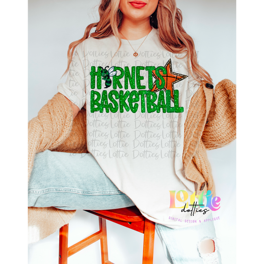 Hornets PNG -  Hornets Sublimation design - Digital Download - Green