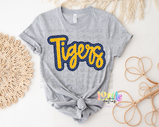 Tigers PNG - Tigers sublimation design - Digital Download - Navy and Gold