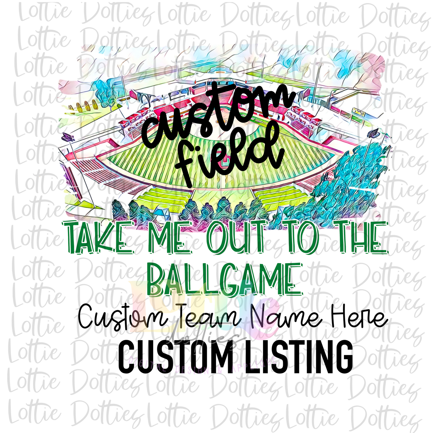 Custom Watercolor Baseball or Softball Field Listing - Digital Download $12