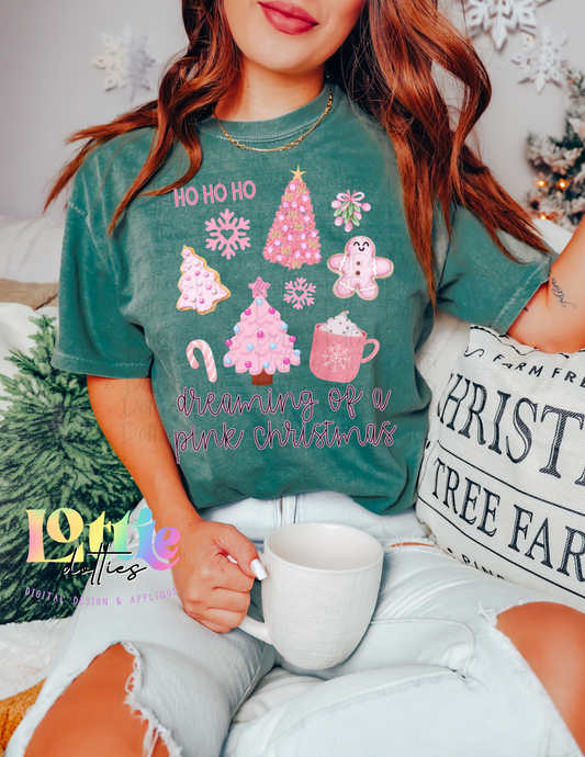 Dreaming of A Pink Christmas PNG - Christmas Sublimation - Digital Download
