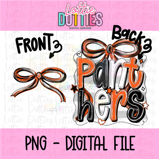 Panthers PNG | Panthers Black & orange bow design | Digital Download | coquette mascot