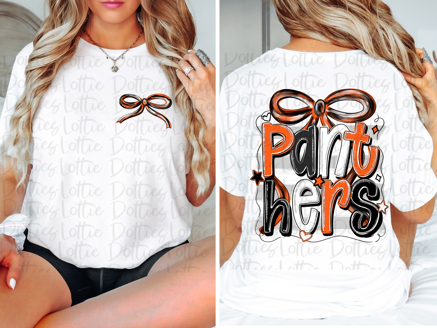 Panthers PNG | Panthers Black & orange bow design | Digital Download | coquette mascot