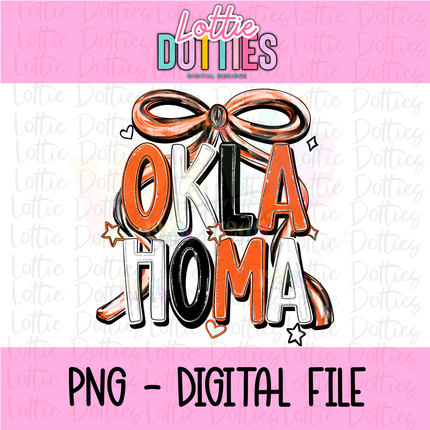 Oklahoma PNG | coquette Mascot | Bow Design | Digital Download