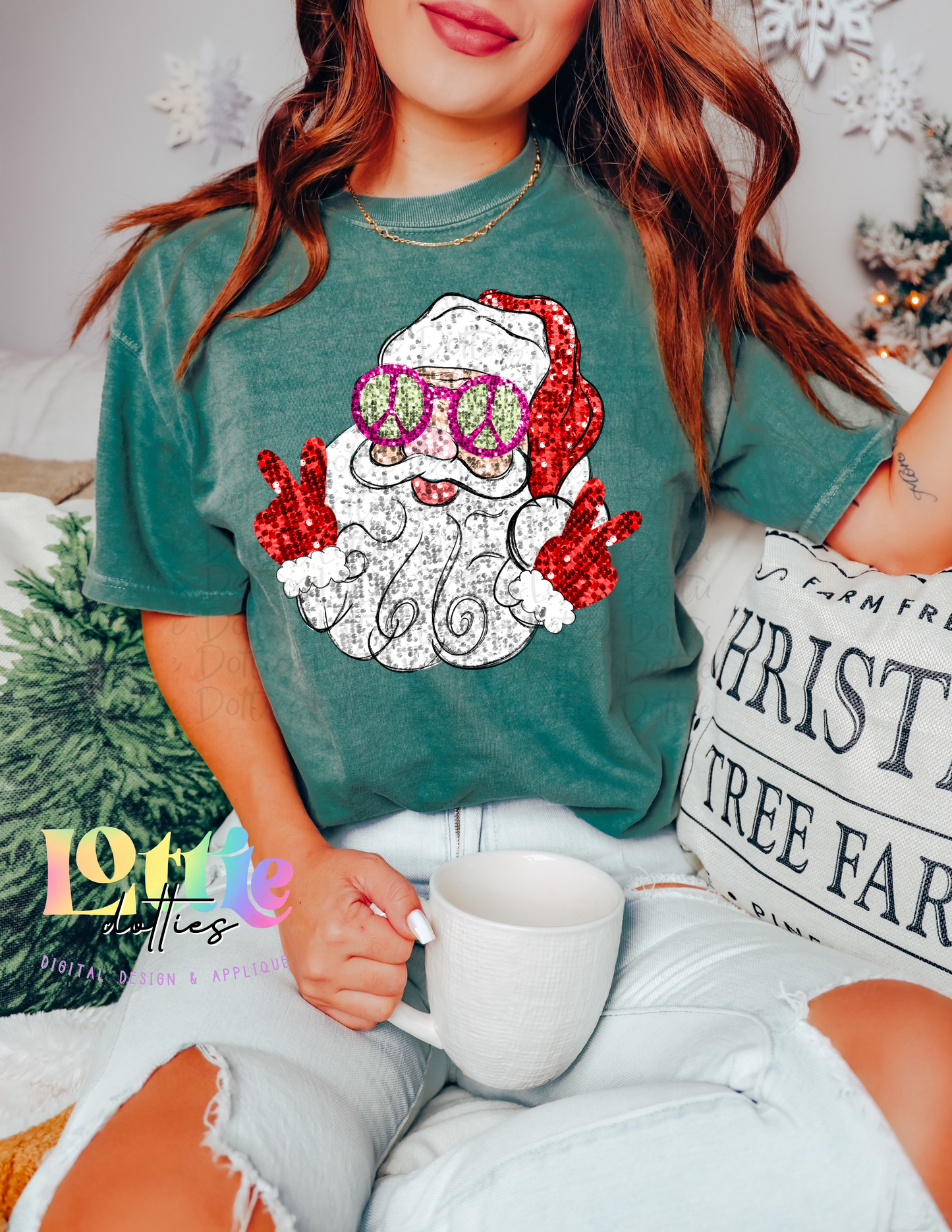 Santa PNG - Christmas Sublimation - Digital Download - Hippie Santa