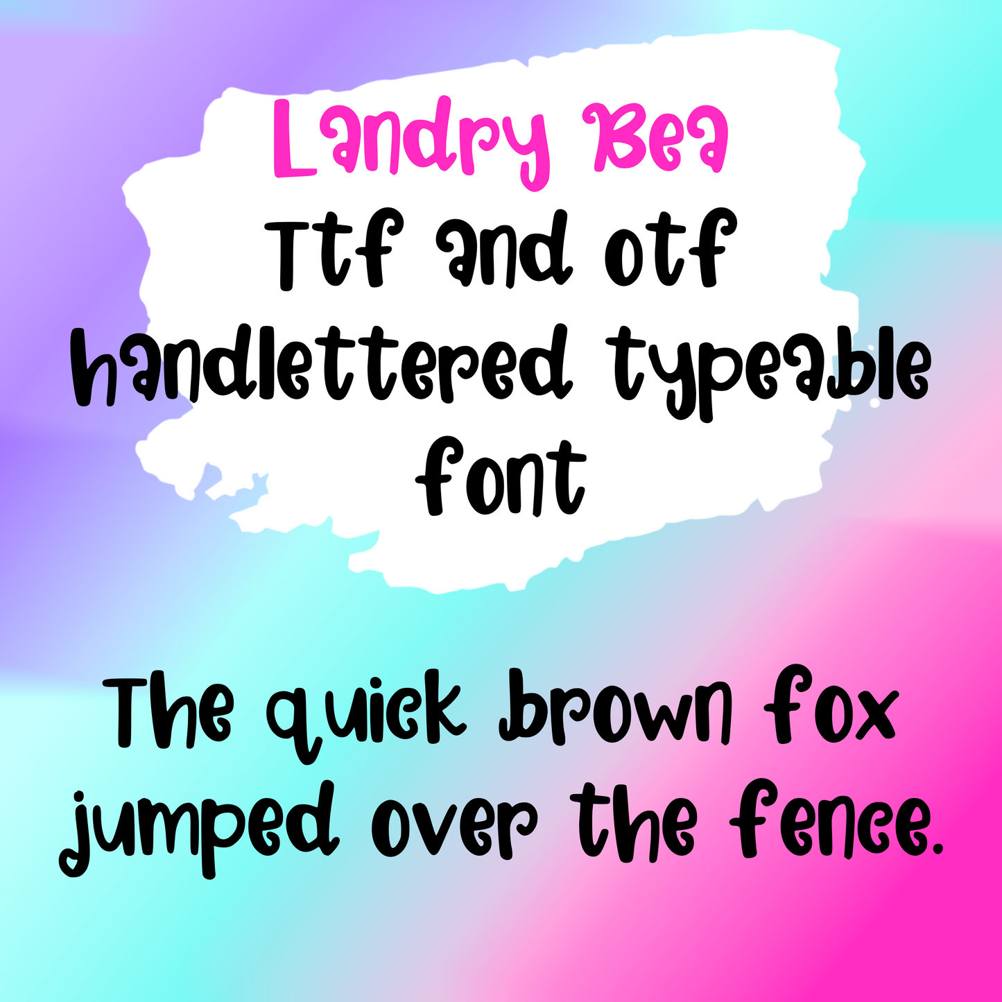 Landry Bea Font - Handwritten Font- true type font - otf and ttf - type able font