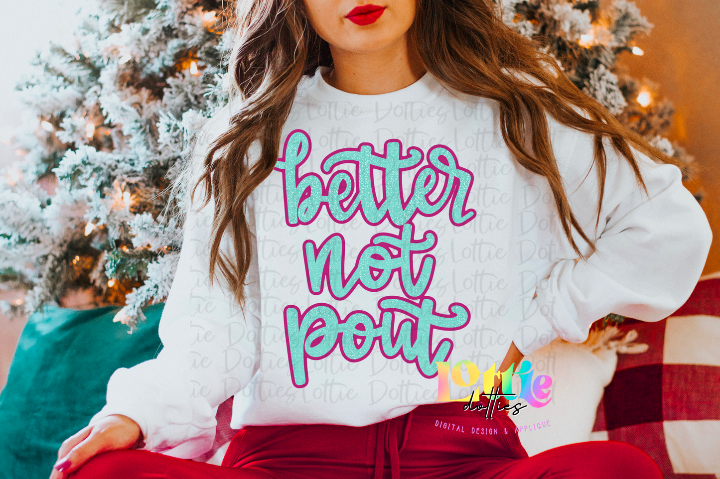 Better Not Pout Png - Christmas Sublimation Design- Digital Download - Blue