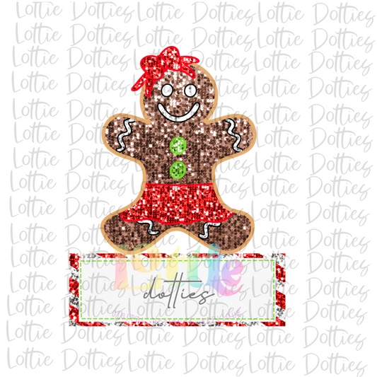 Gingerbread Girl Png - Christmas Sublimation Design- Digital Download