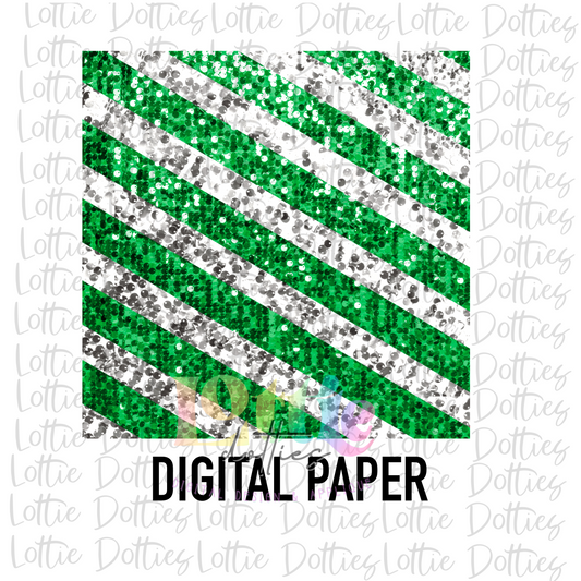 Digital Paper Png - Christmas Sublimation- Digital Download- Green Sequin