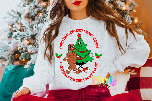Christmas Calories Don’t Count PNG- Christmas Sublimation- Digital Download - Red