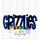 Grizzlies PNG - Grizzlies Sublimation - Digitial Download - Blue and Black