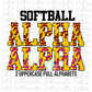 Softball Alphabet - Alpha Pack - Softball letters - Instant Download  - Alpha Pack