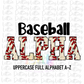 Baseball Alphabet - Alpha Pack - Baseball Letters- Instant Download  - Alpha Pack