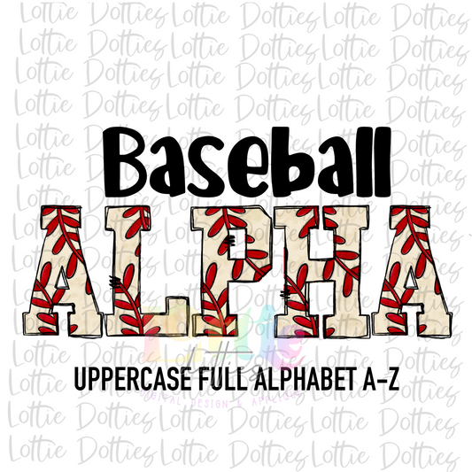 Baseball Alphabet - Alpha Pack - Baseball Letters- Instant Download  - Alpha Pack