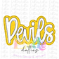 Devils Png - Devils Sublimation Design - Digital Download - Yellow and White