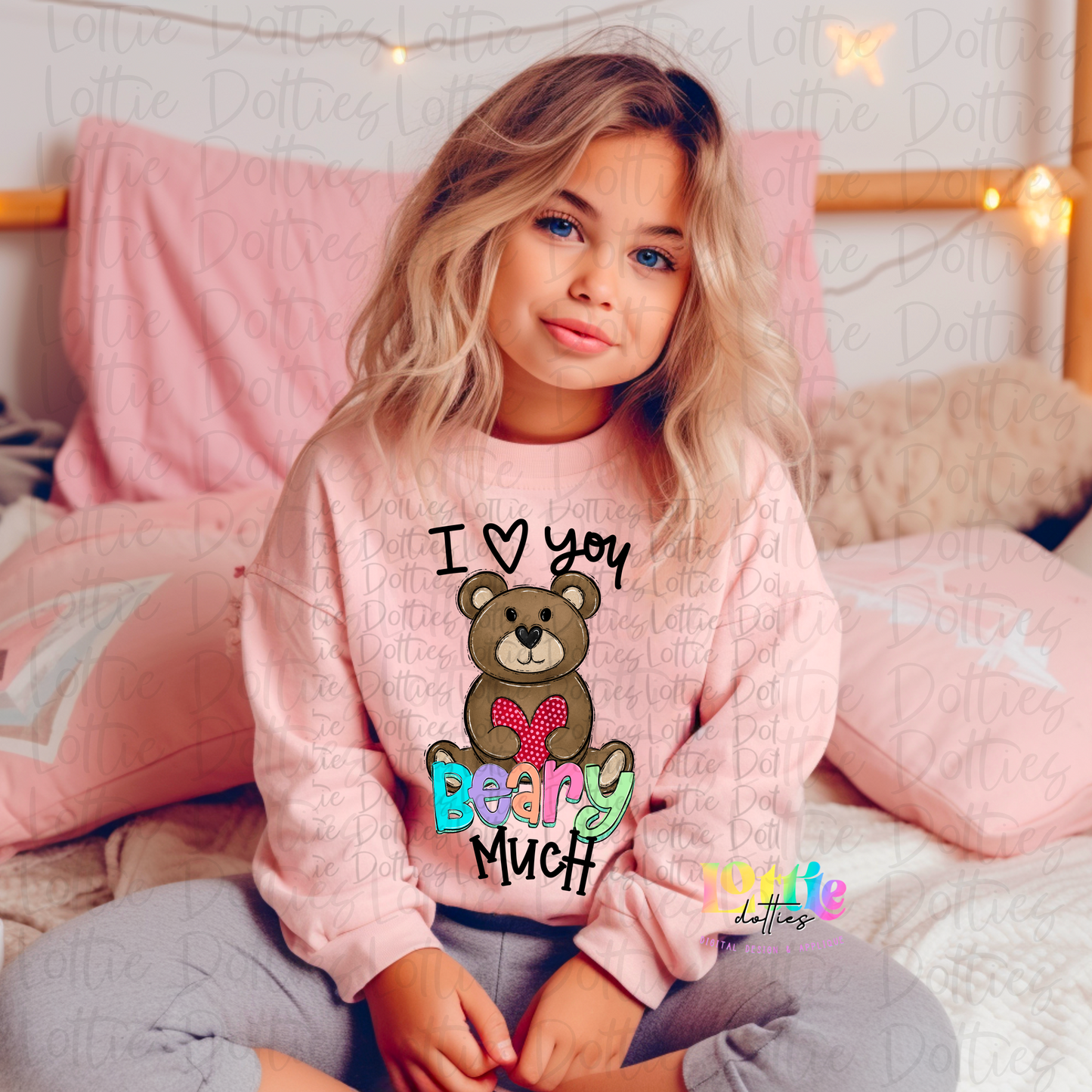 I Love You Beary Much PNG - Valentine's Day Sublimation - Valentine Design