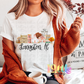 Small Town Fall Watercolor Scene | Cozy Autumn Digital Download Art