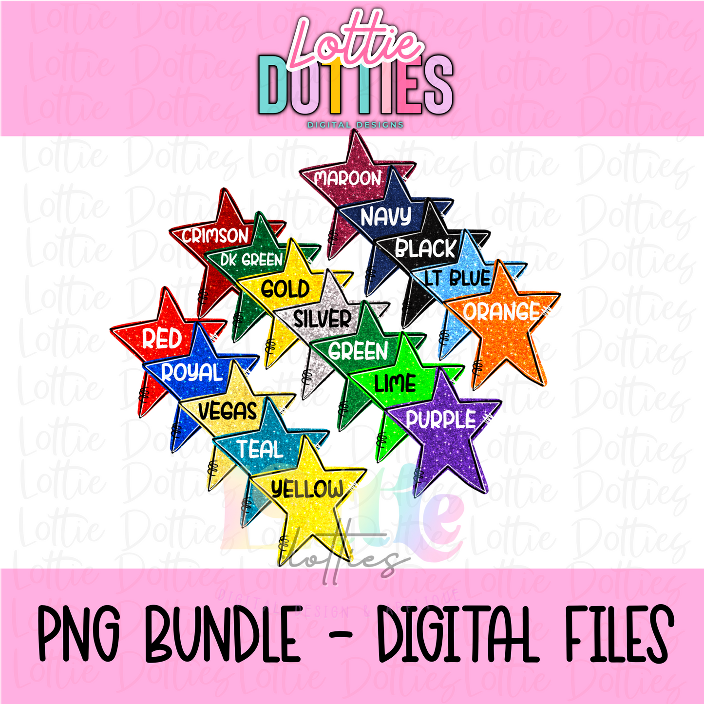 Star Bundle - Glitter Stars - PNG