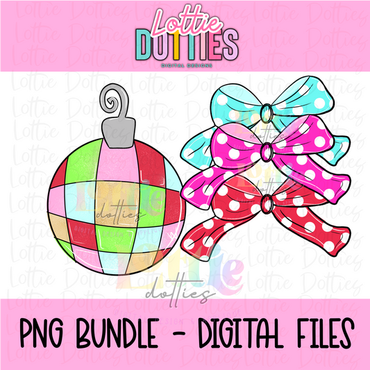 Ornament and Bow Bundle - Ornament and Bows - PNG