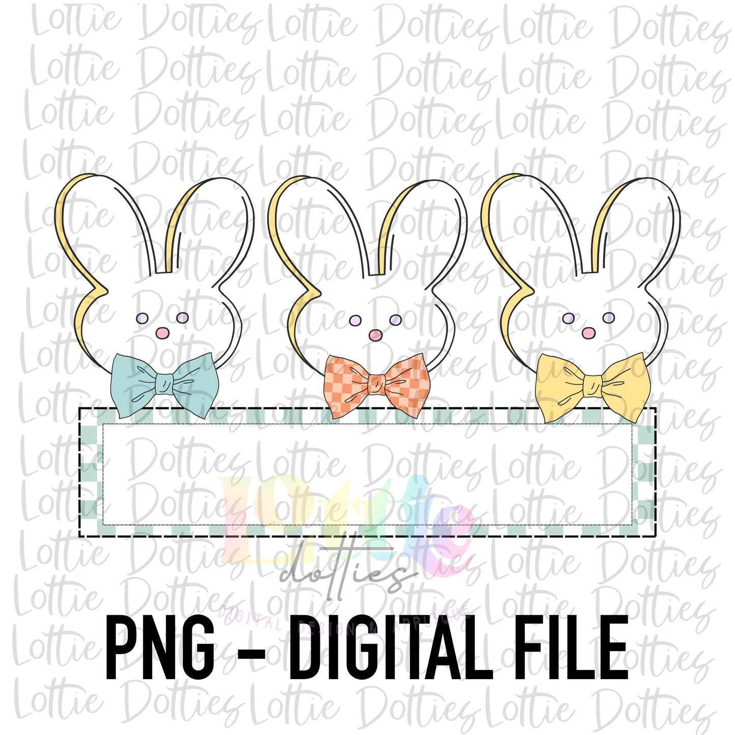 Easter Bunny Trio Banner PNG - Easter Sublimation - Digital Download - Boys