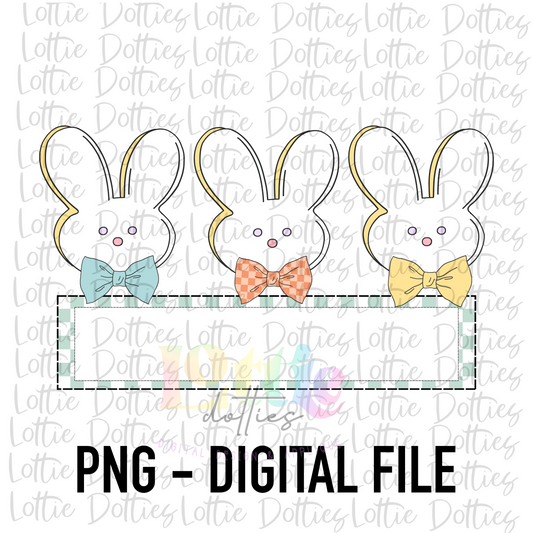 Easter Bunny Trio Banner PNG - Easter Sublimation - Digital Download - Boys